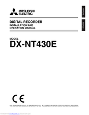 Mitsubishi Electric DX-NT430E Installation And Operation Manual