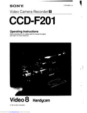 Sony Video 8 Handycam CCD-F201 Operating Instructions Manual