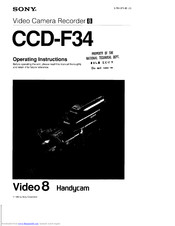 Sony Handycam CCD-F34 Operating Instructions Manual