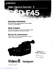 Sony Handycam CCD-F45 Operating Instructions Manual