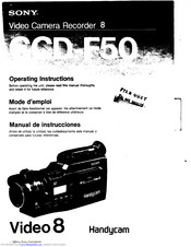 Sony Handycam CCD-F50 Operating Instructions Manual