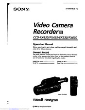 Sony Handycam CCD-FX630 Operation Manual