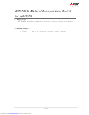 Mitsubishi Electric RS232/485/LAN Serial Communication Control Manual