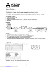 Mitsubishi Electric DLP FD730U Manual