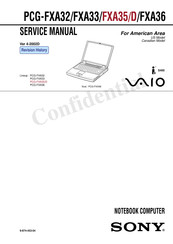 Sony VAIO PCG-FXA35D Service Manual