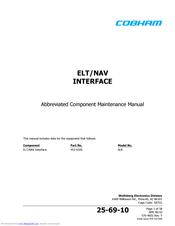 Cobham ELT/NAV INTERFACE Abbreviated Component Maintenance Manual
