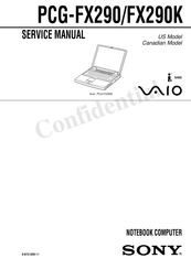Sony VAIO PCG-FX290 Service Manual