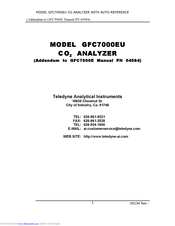 Teledyne GFC7000EU Manual