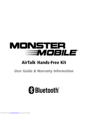 Monster AirTalk Hands-Free Kit User Manual & Warranty Information