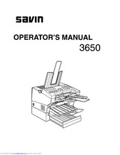 Savin 3650 Operator's Manual