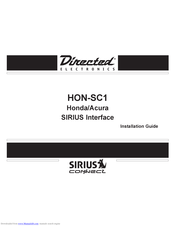 Directed Electronics Honda/Acura SIRIUS Interface HON-SC1 Installation Manual