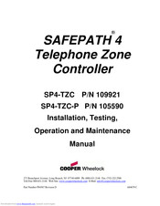 Cooper Wheelock SAFEPATH 4 SP4-TZC Installation, Testing, Operation And Maintenance Manual