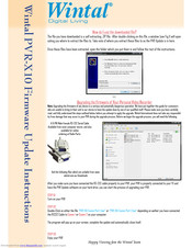 Wintal PVR-X10 Firmware Update Instructions