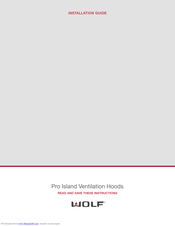 Wolf Pro Island Ventilation Hoods Installation Manual