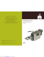Wolfgang Puck BDFR0030 Bistro collection Manual