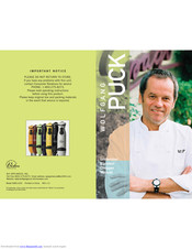 Wolfgang Puck BIBC1030 Bistro collection Manual