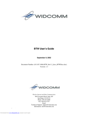 Widcomm BTW User Manual