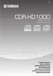Yamaha CDR-HD1000 Owner's Manual