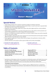 Yamaha Studio Manager v.2 Owner's Manual
