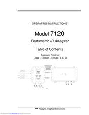 Teledyne 7120 Operating Instructions Manual