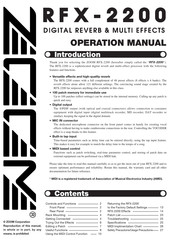 Zoom RFX-2200 Operation Manual