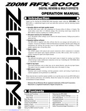 Zoom RFX-2000 Operation Manual