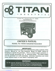 Titan TG 7500D Owner's Manual