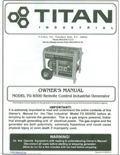 Titan TG 8500 Owner's Manual