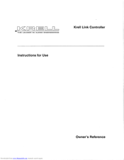 Krell Industries Link Controller Instructions For Use