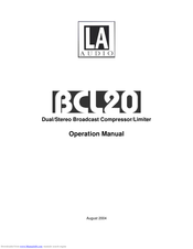 LA Audio Electronic BCL20 Operation Manual