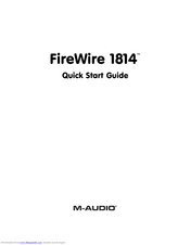 M-Audio FireWire 1814 Quick Start Manual