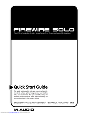 M-Audio FireWire Solo Quick Start Manual