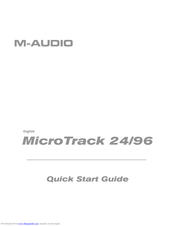 M-Audio PCI Audio & MIDI Interface Audiophile 2496 Quick Start Manual