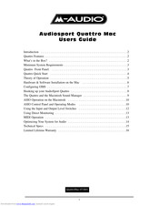 M-Audio Audiosport Quattro Mac User Manual