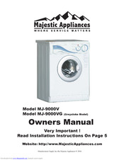 Majestic Appliances MJ-9000V Owner's Manual