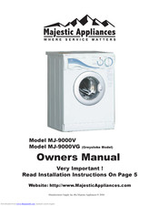 Majestic Appliances MJ-9000VG Owner's Manual