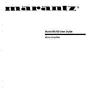 Marantz MA700 User Manual