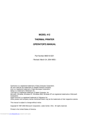 Microcom 412 Operator's Manual