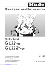 Miele DA 249-4 Alu Operating And Installation Instructions