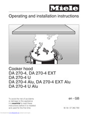 Miele DA 270-4 EXT Alu Operating And Installation Instructions
