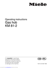 Miele GAS KM 81-2 Operating Instructions Manual