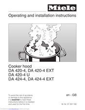 Miele DA 424-4 EXT Operating And Installation Manual