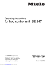 Miele SE 247 Operating Instructions Manual