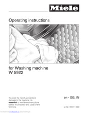 Miele W 5922 Operating Instructions Manual