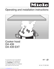 Miele DA 439 Operating And Installation Manual