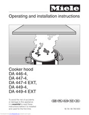 Miele DA 446-4 Operating And Installation Manual