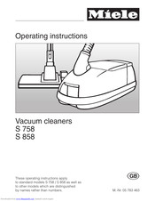 Miele S 858 Operating Instructions Manual
