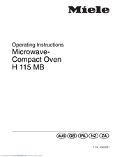 Miele H 115 MB Operating Instructions Manual