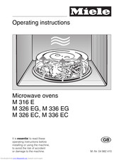 Miele M 326 EG Operating Instructions Manual