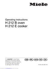 Miele H 212 B Operating Instructions Manual